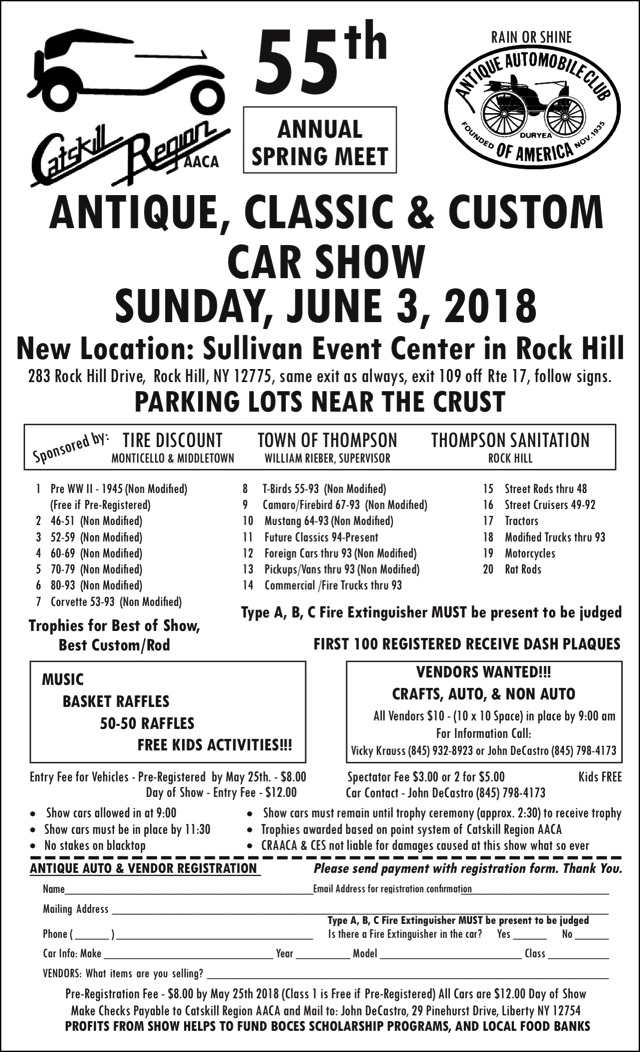 Car Show Catskill Region AACA